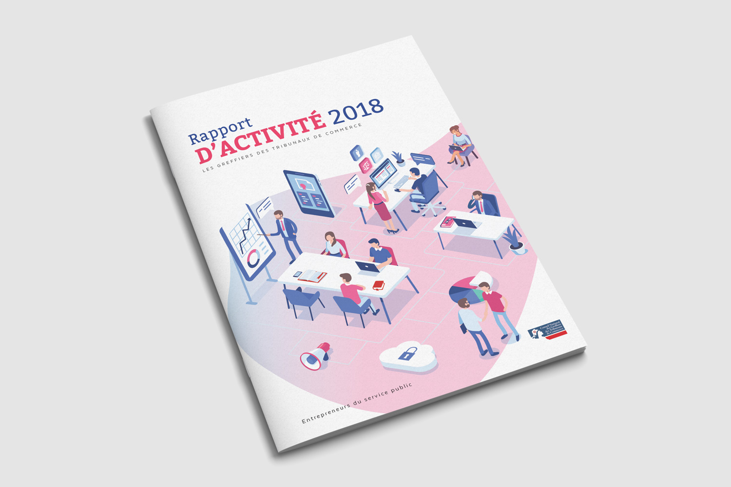 Couv-RA18-cngtc-2 Design graphique pour un rapport d'activité pour le CNG en édition print.