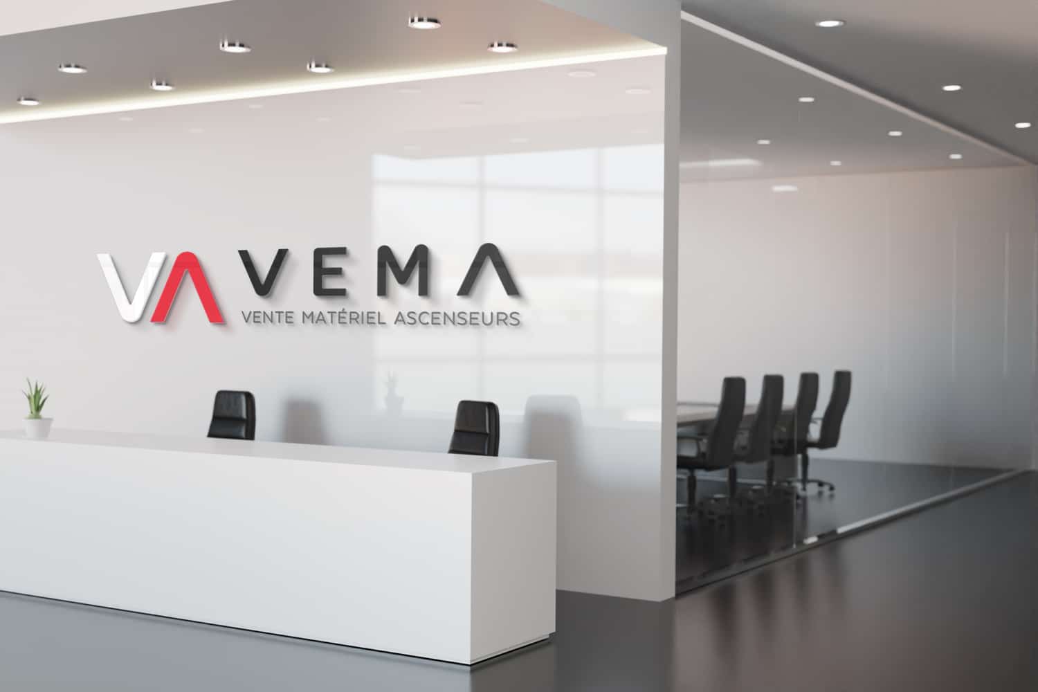 Hall-Vema Création identité graphique - Vema ascenseur - signaletique