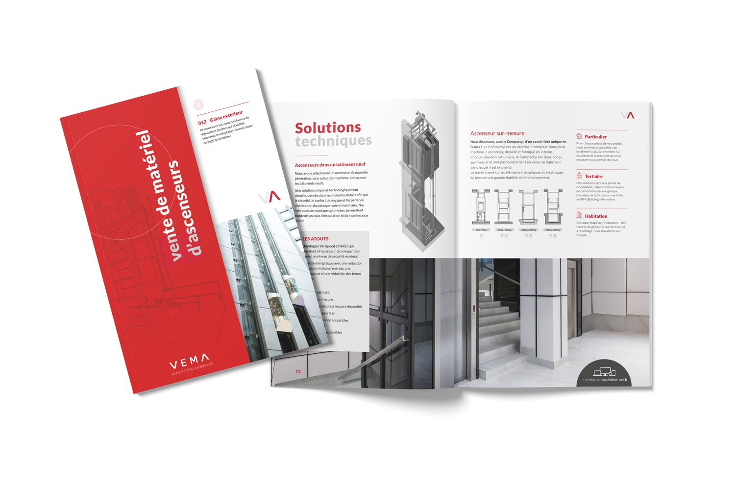 Plaquette-VEMA Création catalogue produit - Vema ascenseur -