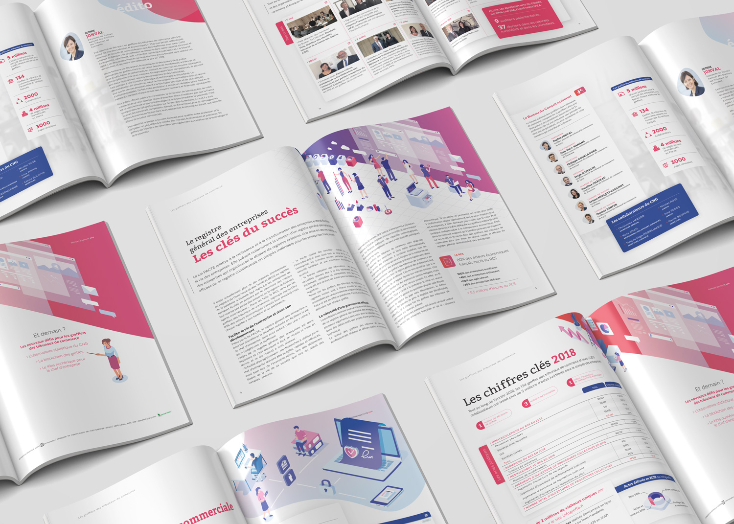 RA-2018-cngtc Design graphique pour un rapport d'activité pour le CNG en édition print.
