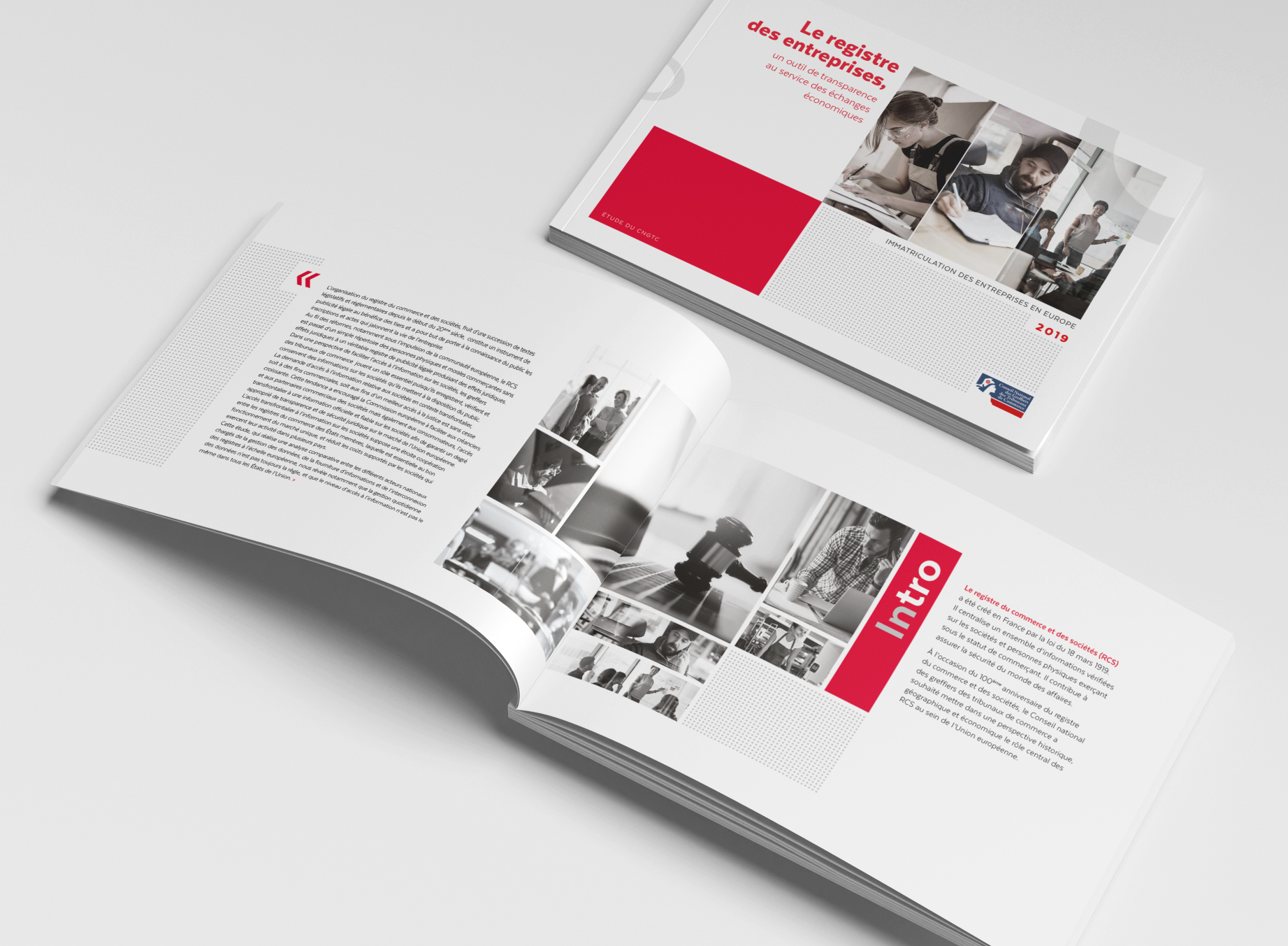 Design graphique pour une plaquette pour le CNG en édition print -