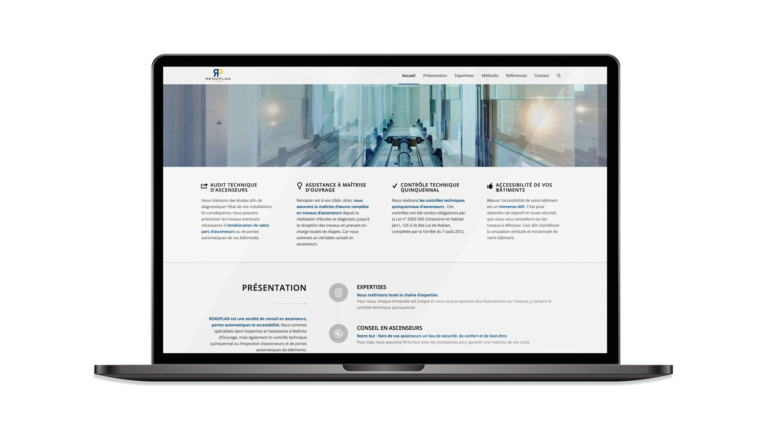 renoplan Création site internet responsive - Renoplan Ascenseurs©sylvain marchellier