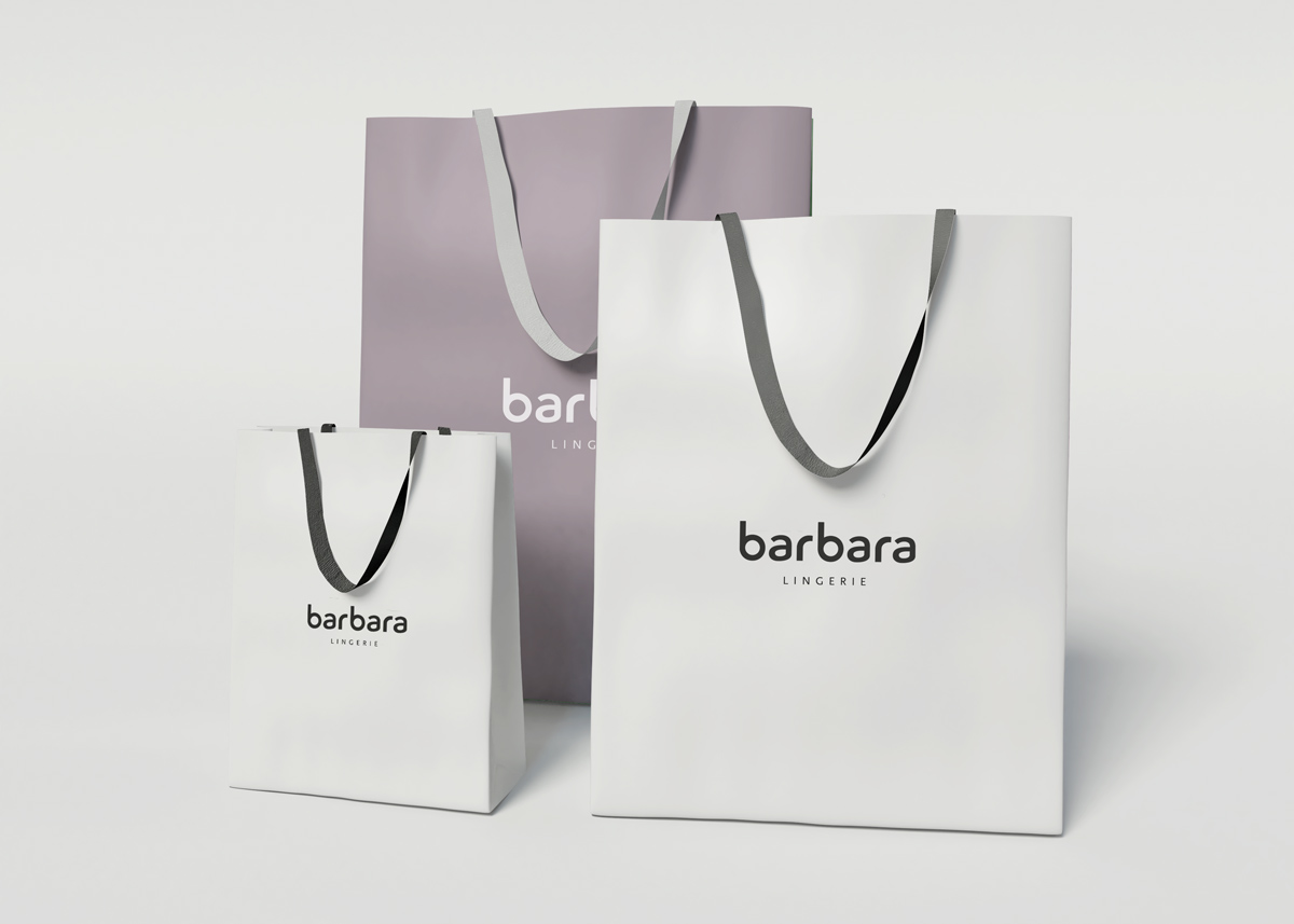 sac papier Création identité graphique - barbara lingerie -