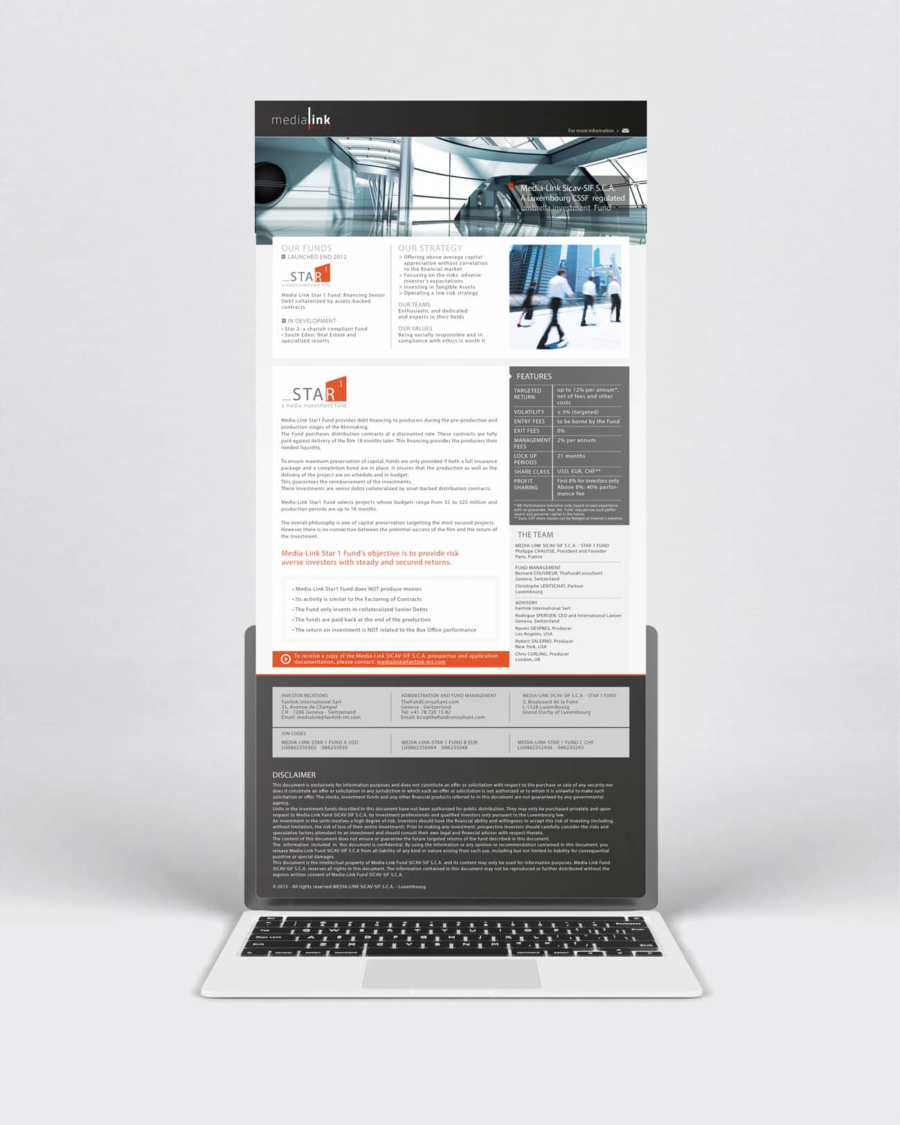 medialink-laptop Création site internet - Medialink - Société d'investissement